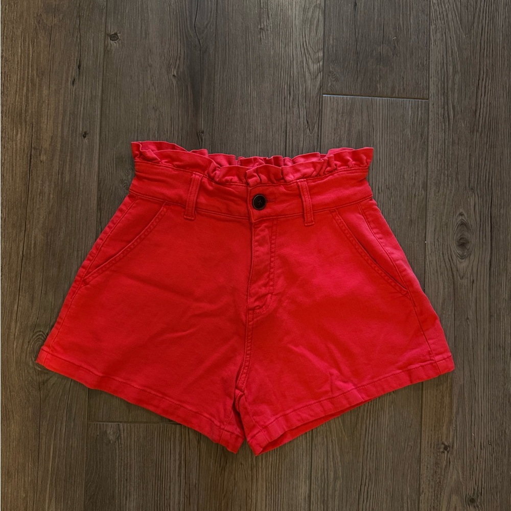 High-Rise Paper Bag Waist Shorts
